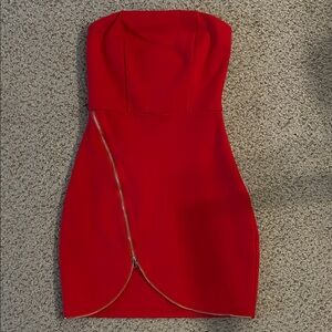 Superdown Red Strapless Dress